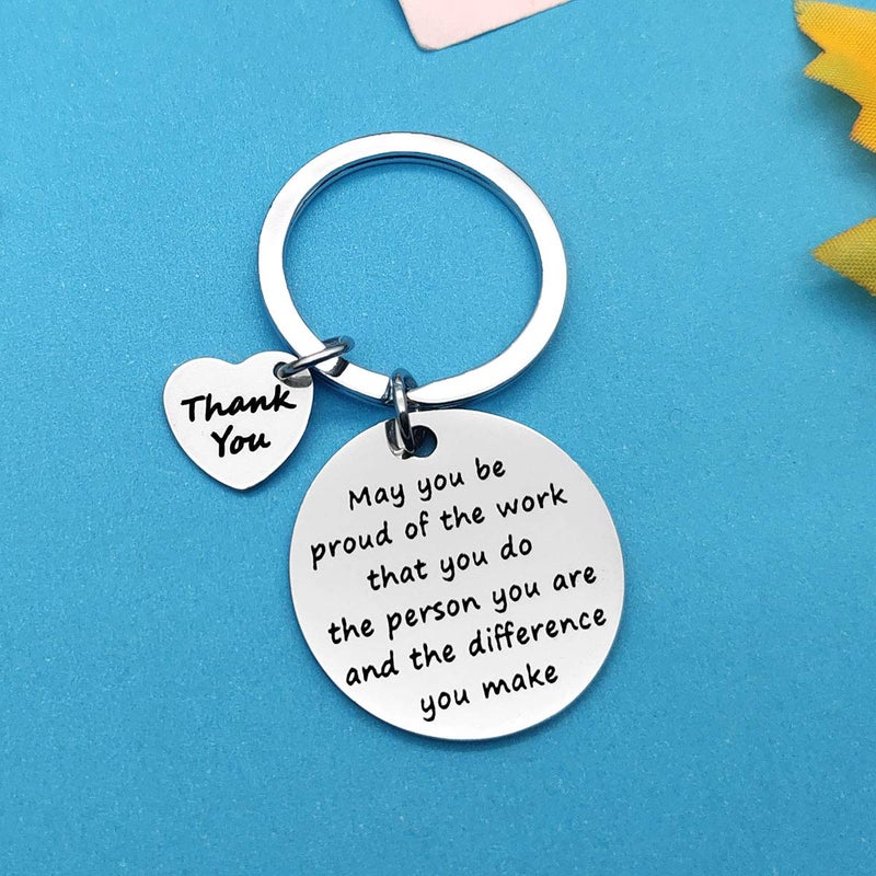 Xiahuyu Thank You Gifts Appreciation Keychain Make a Difference Keychain Thank You Gift for Employee Coworker Volunteer Social Worker Appreciation Gifts for Nurse Mentor Teacher Gift - Image 5